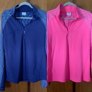 2 Danskin Women's Bright Pink & Blue Lightweight Sweatshirt.